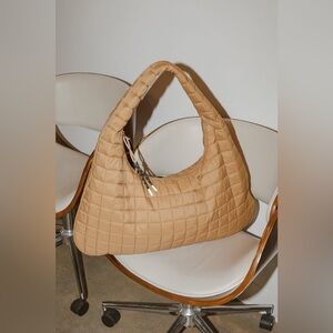 Shiraleah Ezra Tan Quilted Nylon Tote